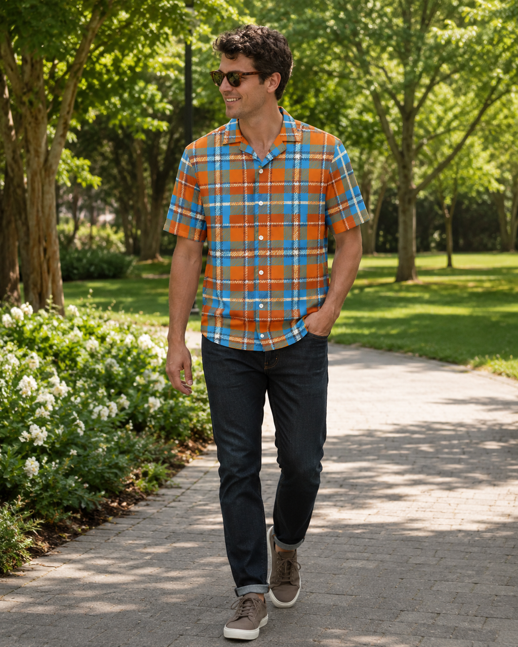 Plaid Crown Orange