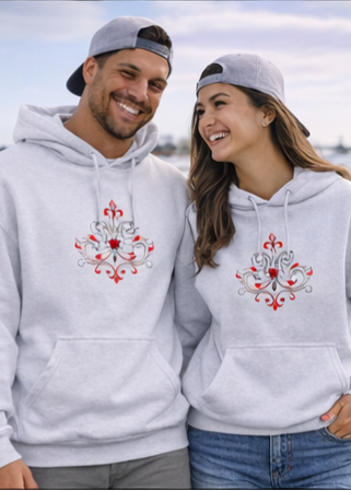 Hero Hoodie Crown Red Silver