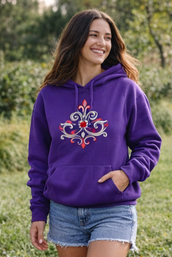Hero Hoodie Crown Red Silver